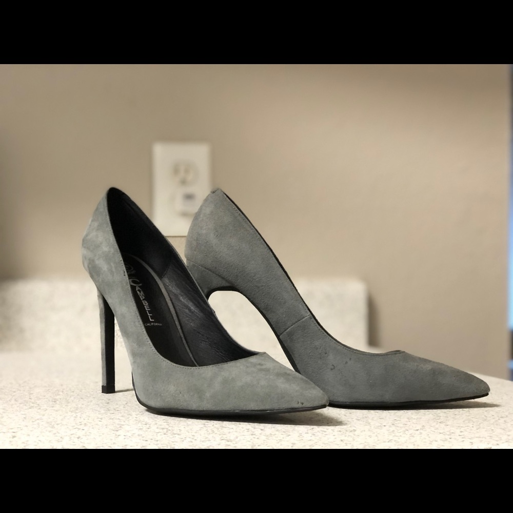 Grey Suede Stiletto Pump